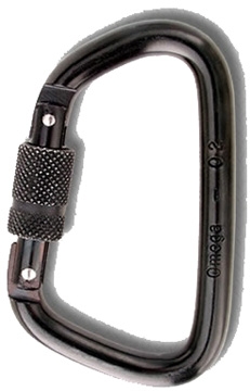 Black Carabiner Steel Screw Lock Carabiner